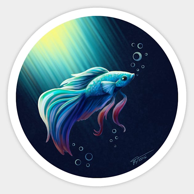 Betta-Fish Sticker by ace-of-lords